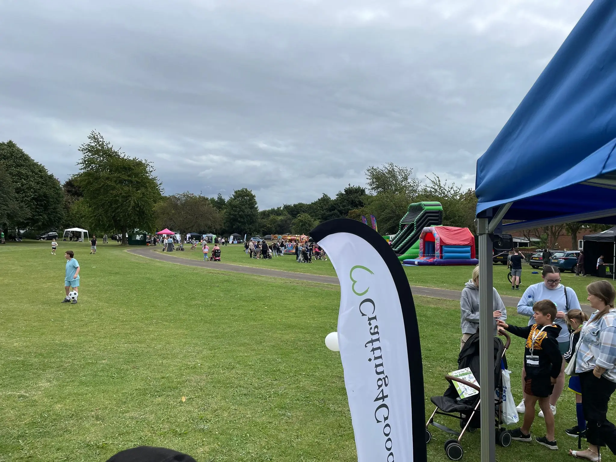 the view of the field from our stall