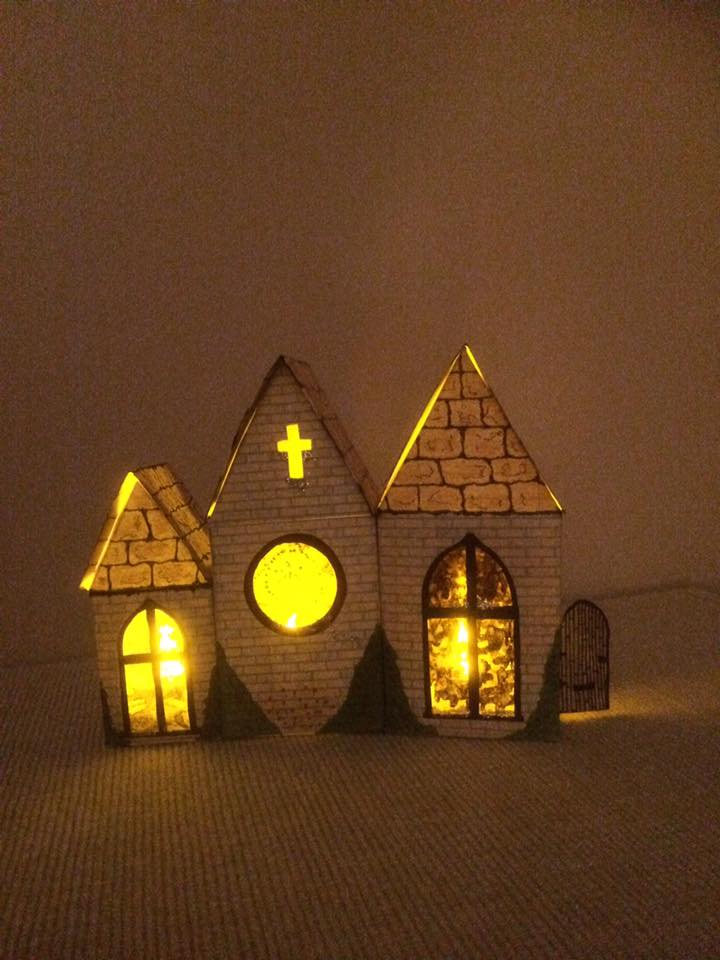 Little churches made from birdhouse template printables