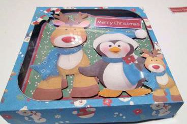 Finished Easel card folded into it's box with alternative clear lid