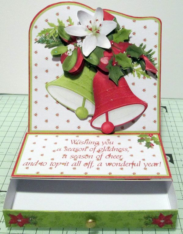 Finished Easel card with gift drawer