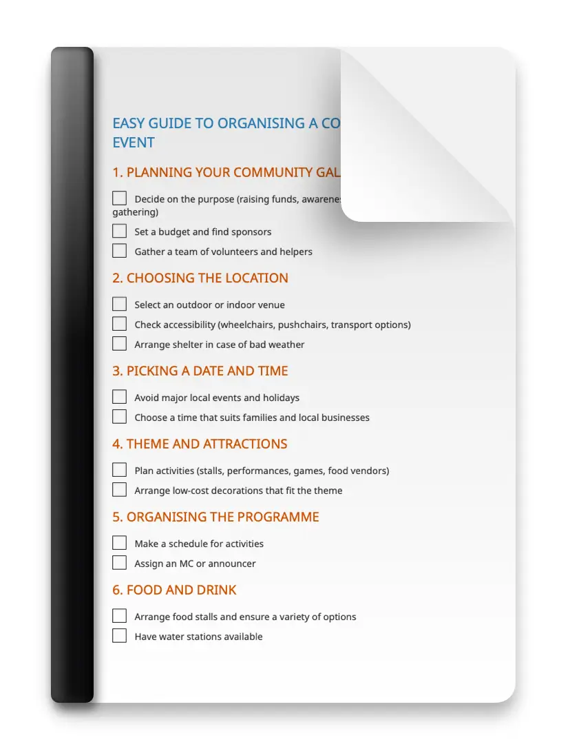 Setting up a simple stall at a local gala