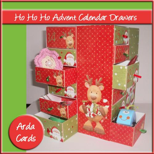 Christmas printable Advent calendar with drawers instant download kit