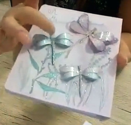 Decoupaged and glittered cover