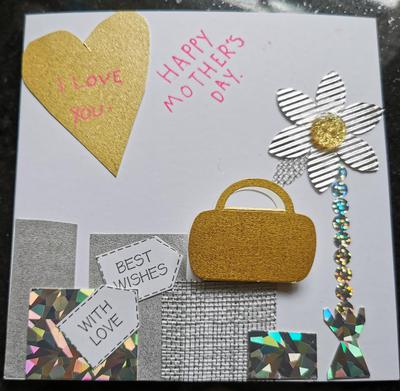 Mother's Day card made with assorted materials