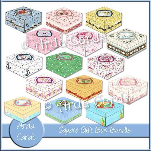 Square Printable Gift Box Bundle