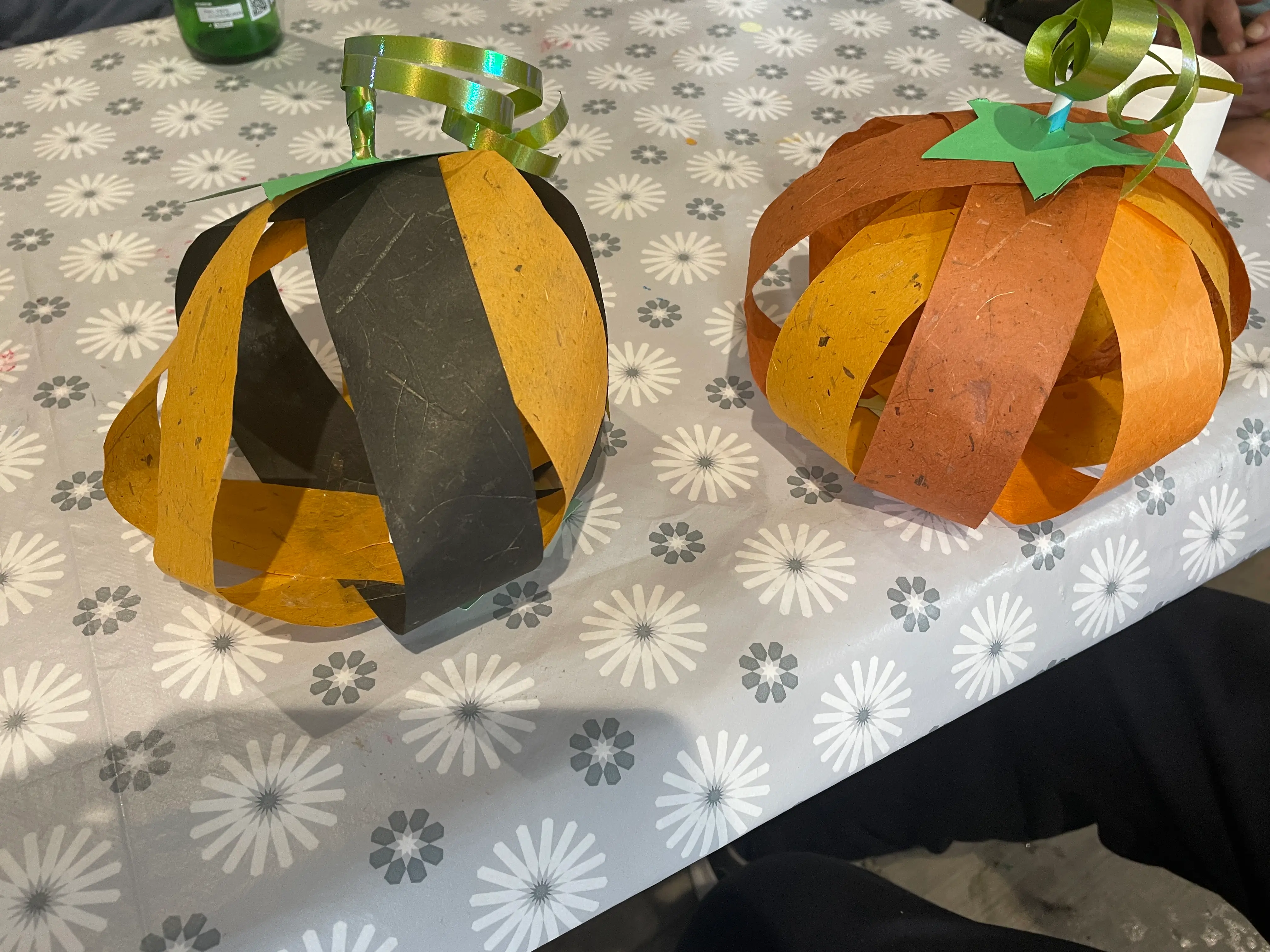 two finished pumpkins two finished pumpkins