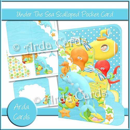 Under the Sea Printable Scalloped Pocket Card Kit