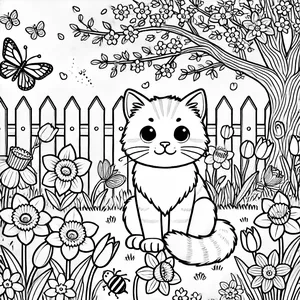 Thumbnail for cute-cat-spring-garden