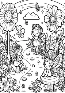 Thumbnail for fairy-garden-childrens-colouring-page-ai-art-craft-tutor