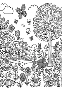 Thumbnail for garden-colouring-page-ai-art-craft-tutor